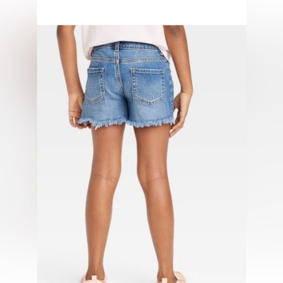 Girls' Cut-Off Jean Shorts - Cat & Jack™ Medium Wash - Picture 4 of 7